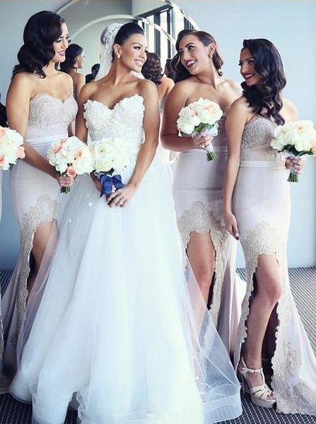 off shoulder split side appliques lace mermaid bridesmaid dresses sweetheart sleeveless long prom evening party dresses, White;pink
off shoulder split side appliques lace mermaid bridesmaid dresses sweetheart sleeveless long prom evening party dresses, White;pink