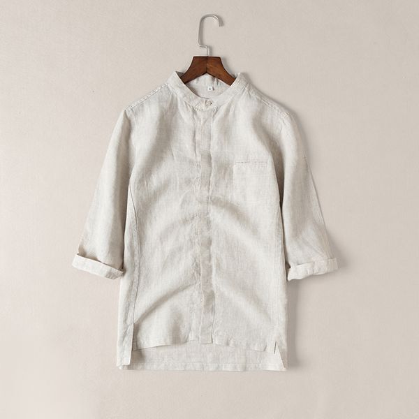 new arrival summer men shirt linen three-quarter sleeve pure 100% flax shirts men brand fashion shirt mens stand collar chemise, White;black
new arrival summer men shirt linen three-quarter sleeve pure 100% flax shirts men brand fashion shirt mens stand collar chemise, White;black