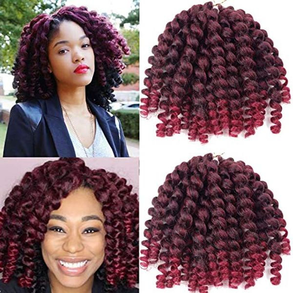 full head crochet braids hair wand curl 3 pack 8 inch jamaican bounce havana mambo twist braiding hair (1b/burg, Black
full head crochet braids hair wand curl 3 pack 8 inch jamaican bounce havana mambo twist braiding hair (1b/burg, Black