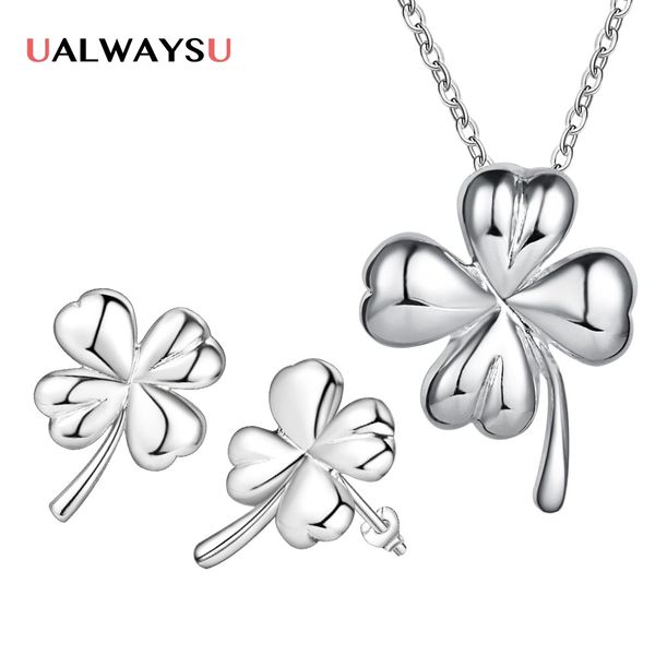 wholesale fashion silver 925 stamped jewelry set necklace earring fine classic women lady drop ship gift clover lucky plant
wholesale fashion silver 925 stamped jewelry set necklace earring fine classic women lady drop ship gift clover lucky plant