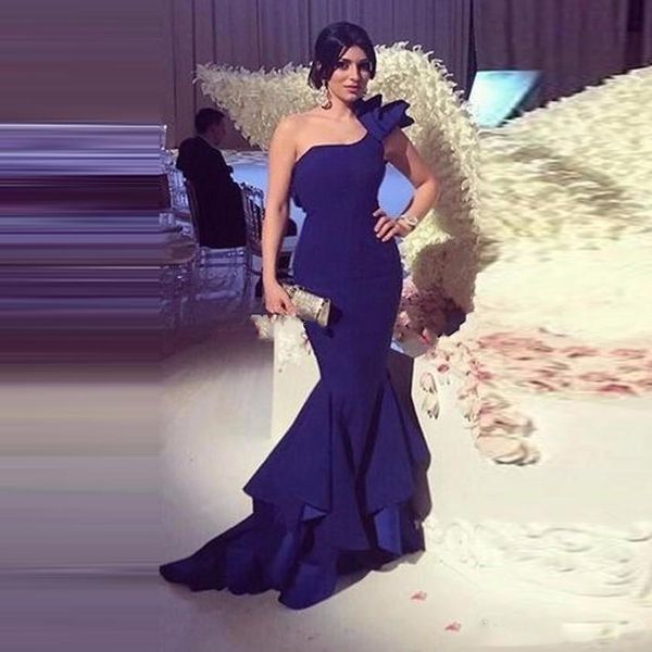 Navy Blue Satin Mermaid Long Evening Dresses New Arrived Simple Ruched One Shoulder Party Dress Robe de Soire Customize Prom Gown
Navy Blue Satin Mermaid Long Evening Dresses New Arrived Simple Ruched One Shoulder Party Dress Robe de Soire Customize Prom Gown