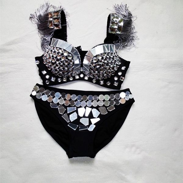 new handmade mirrors sequins bra shorts female singer ds all-match silver lens basic briefs individual character costume wear, Black;red
new handmade mirrors sequins bra shorts female singer ds all-match silver lens basic briefs individual character costume wear, Black;red