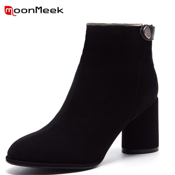 moonmeek 2018 new arrive suede leather ladies boots popular pointe toe ankle boots classic autumn winter women high heel, Black
moonmeek 2018 new arrive suede leather ladies boots popular pointe toe ankle boots classic autumn winter women high heel, Black