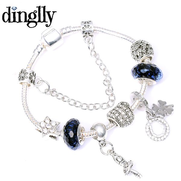 dinglly lucky clover charm bracelet with night sky glass beads sparkling star heart original bracelet for women jewelry, Golden;silver
dinglly lucky clover charm bracelet with night sky glass beads sparkling star heart original bracelet for women jewelry, Golden;silver