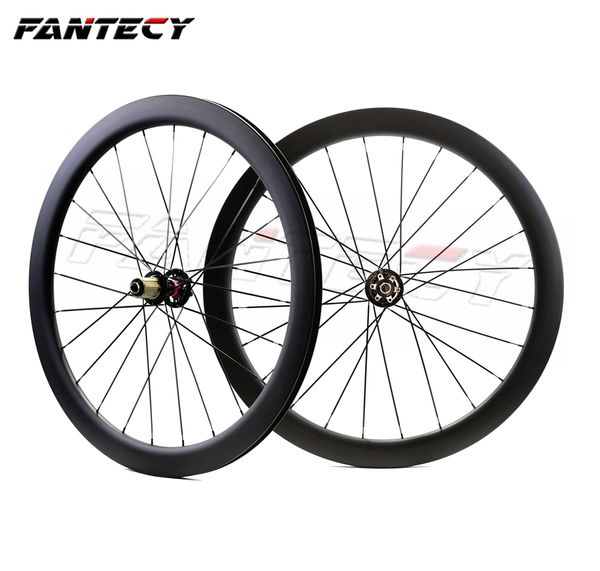 

fantecy 700c 50mm depth road bike disc brake carbon wheels 25mm width clincher/tubular cyclocross carbon wheelset with straight pull hubs