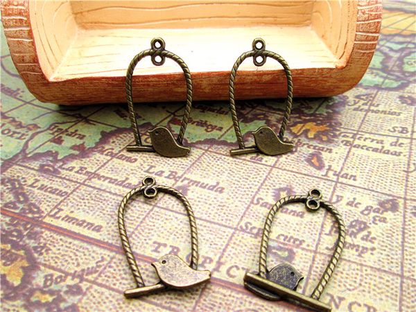 75pcs bird and cage antique brass tone pendant charm for jewelry pendant 32x18mm, Bronze;silver
75pcs bird and cage antique brass tone pendant charm for jewelry pendant 32x18mm, Bronze;silver