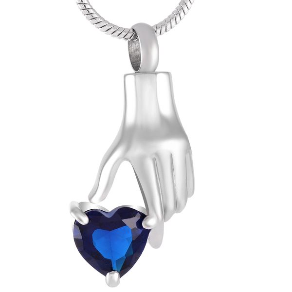 ijd9231 stainless steel cremation ashes urn hand hold dark blue crystal heart memorial keepsake urn pendant necklace wholesale charm jewelry, Silver
ijd9231 stainless steel cremation ashes urn hand hold dark blue crystal heart memorial keepsake urn pendant necklace wholesale charm jewelry, Silver