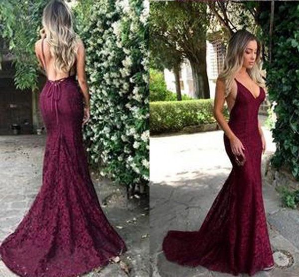 burgundy lace dresses evening wear 2019 new mermaid style spaghetti v-neck lace-up prom gowns formal dress robes de bal custom made, Black;red
burgundy lace dresses evening wear 2019 new mermaid style spaghetti v-neck lace-up prom gowns formal dress robes de bal custom made, Black;red