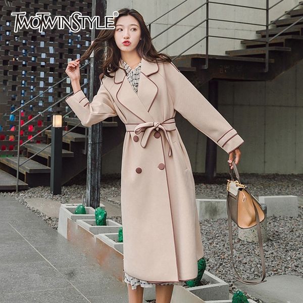 twotwinstyle belt trench coat female bowknot long sleeve windbreaker women big size fahion autumn 2018 clothing england style, Tan;black
twotwinstyle belt trench coat female bowknot long sleeve windbreaker women big size fahion autumn 2018 clothing england style, Tan;black