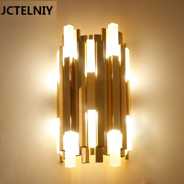 Modern LED wall lampcreative wall lamp bedroom bedside lamp study room living room aisle luxury European style LED wall lamp