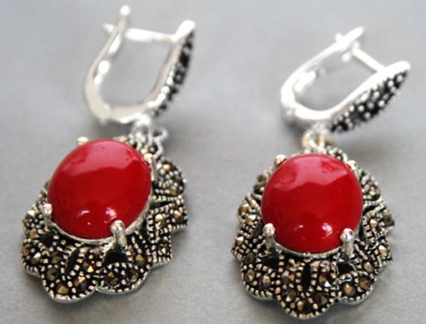 amazing 11/2" vintage 925 silver & marcasite red coral earrings, Golden;silver
amazing 11/2" vintage 925 silver & marcasite red coral earrings, Golden;silver