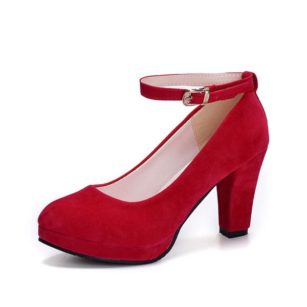 size 34-40 2019 new pink shoes woman high heels platform comfortable bride pumps round toe formal office ladies ankle strap shoes, Black
size 34-40 2019 new pink shoes woman high heels platform comfortable bride pumps round toe formal office ladies ankle strap shoes, Black