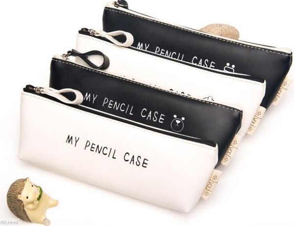 popular kawaii cartoon triangle my pencil case classical black and white color waterproof pu leather school stationery pen bag
popular kawaii cartoon triangle my pencil case classical black and white color waterproof pu leather school stationery pen bag