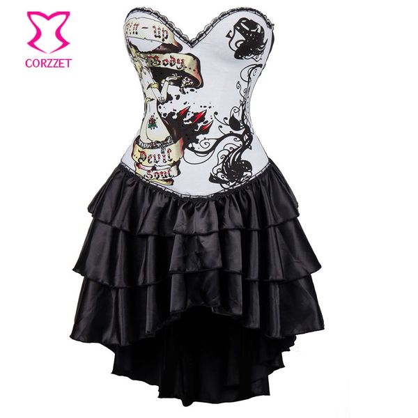 burlesque nude women printed white cotton push up corsets and bustiers with ruffle swallowtail skirt gothic corset dress, Black;white
burlesque nude women printed white cotton push up corsets and bustiers with ruffle swallowtail skirt gothic corset dress, Black;white