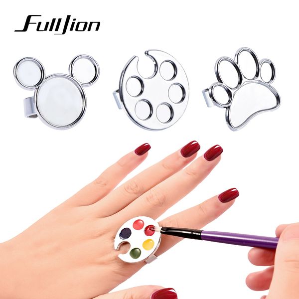 fulljion color mixing nail palette metal mini finger ring nail art paint plate dish gel painting color pigment holder board, Silver
fulljion color mixing nail palette metal mini finger ring nail art paint plate dish gel painting color pigment holder board, Silver