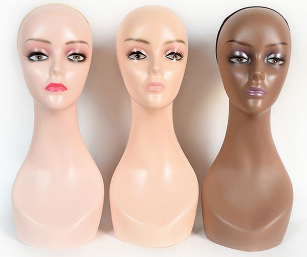 female different skins wigs display mannequin head with makeup mainkin model head, White
female different skins wigs display mannequin head with makeup mainkin model head, White
