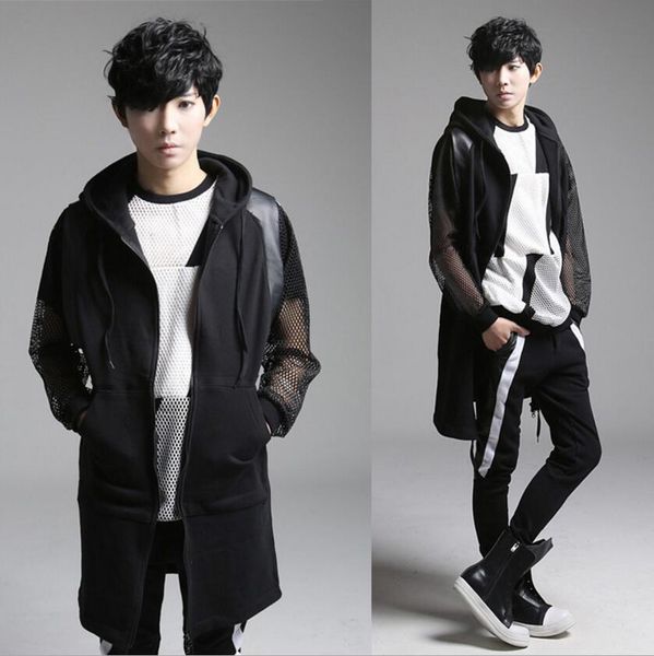 2018 men's clothing gd hair stylist fashion slim korean costume dj medium length caps vest plus size singer costumes, Black;white
2018 men's clothing gd hair stylist fashion slim korean costume dj medium length caps vest plus size singer costumes, Black;white