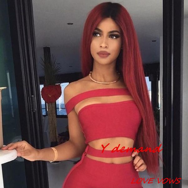 ombre natural black wine red long wavy wig synthetic hair prodcuts fashional two tones not full lace front wigs
ombre natural black wine red long wavy wig synthetic hair prodcuts fashional two tones not full lace front wigs