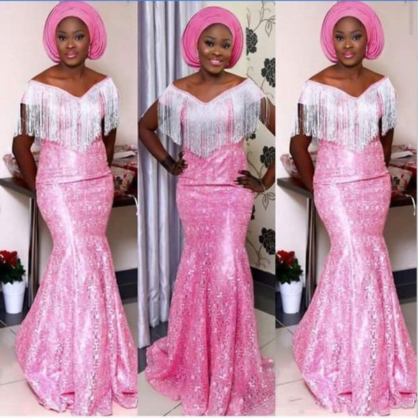 aso ebi pink mermaid prom dresses south afrian v neck lace evening gowns plus size floor length formal party dress vestidos, Black
aso ebi pink mermaid prom dresses south afrian v neck lace evening gowns plus size floor length formal party dress vestidos, Black