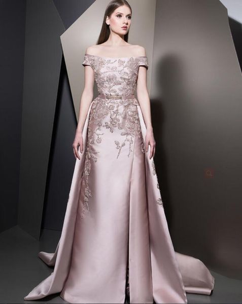 ziad nakad light pink prom dresses with detachable train sweep train satin appliqued beaded formal dress party wear plus size evening gowns, Black
ziad nakad light pink prom dresses with detachable train sweep train satin appliqued beaded formal dress party wear plus size evening gowns, Black