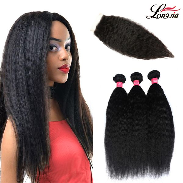 peruvian kinky straight hair weave bundles with closure 100% human hair 3 bundles with lace closure yaki straight hair, Black
peruvian kinky straight hair weave bundles with closure 100% human hair 3 bundles with lace closure yaki straight hair, Black