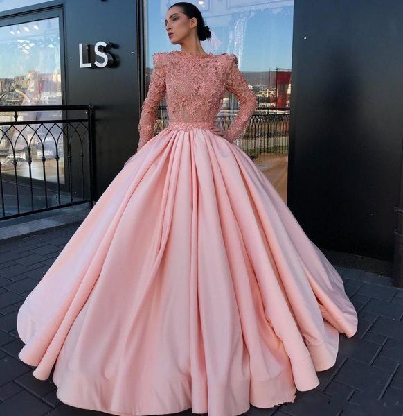 beaded ball gown prom dresses 3d floral jewel neck long sleeves evening gowns robes de soiree sweep train satin formal dress, Black
beaded ball gown prom dresses 3d floral jewel neck long sleeves evening gowns robes de soiree sweep train satin formal dress, Black