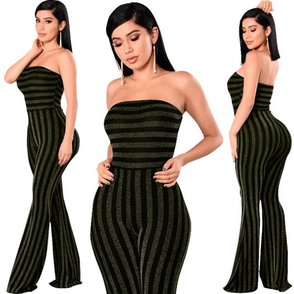 women stripe strapless jumpsuit off shoulder open back backless elewide leg long pants romper casual loose overalls female, Black;white
women stripe strapless jumpsuit off shoulder open back backless elewide leg long pants romper casual loose overalls female, Black;white