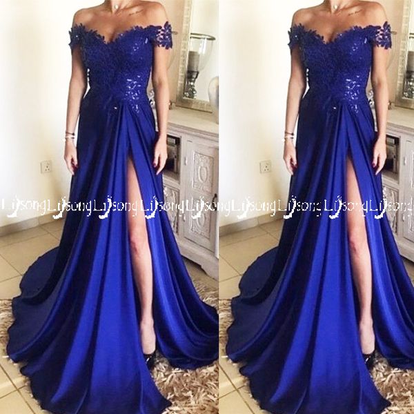 vestido de festa royal blue off-shoulder flowing prom dress high leg split lace maxi gowns women party wear evening long dress high quality, Black
vestido de festa royal blue off-shoulder flowing prom dress high leg split lace maxi gowns women party wear evening long dress high quality, Black