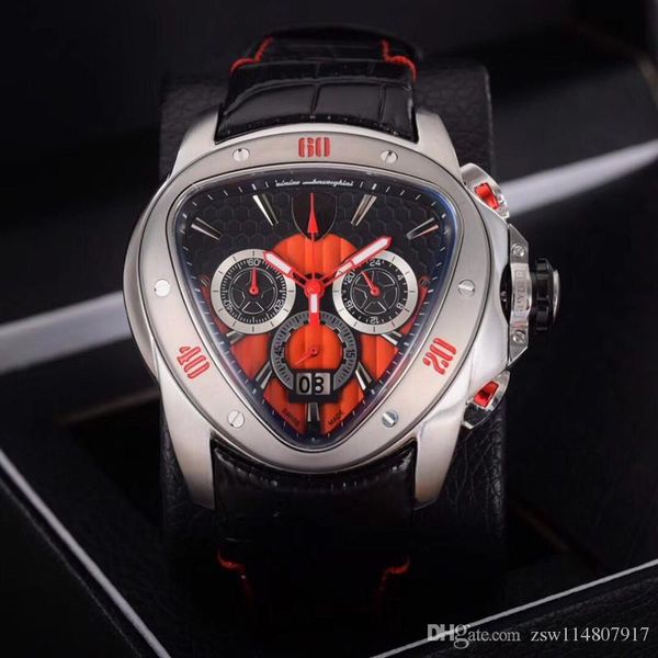 special mens chronograph triangle watch men black dial 66th anniversary swiss quartz men sport racing car leather chrono watches, Slivery;brown
special mens chronograph triangle watch men black dial 66th anniversary swiss quartz men sport racing car leather chrono watches, Slivery;brown