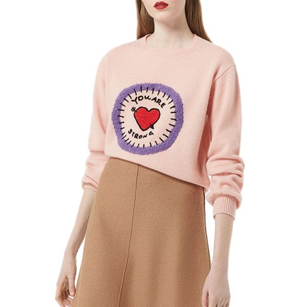 brand designer women embroidered sweaters 2018 autumn winter fashion love hearts letters jacquard soft pullover jumpers knit, White;black
brand designer women embroidered sweaters 2018 autumn winter fashion love hearts letters jacquard soft pullover jumpers knit, White;black