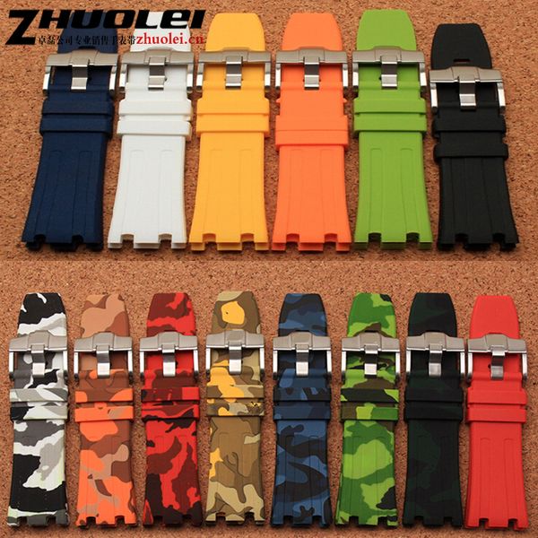 28mm notch end camouflage rubber watchband with stainless steel clasp waterproof silicon watch tape strap, Black;brown
28mm notch end camouflage rubber watchband with stainless steel clasp waterproof silicon watch tape strap, Black;brown