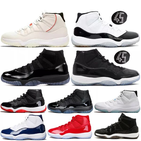 Platinum Tint Concord 45 11s Mens Basketball Shoes 11 women Prom Night Legend Blue Bred Cap and Gown Sport Sneakers Trainers 5.5-13
Platinum Tint Concord 45 11s Mens Basketball Shoes 11 women Prom Night Legend Blue Bred Cap and Gown Sport Sneakers Trainers 5.5-13