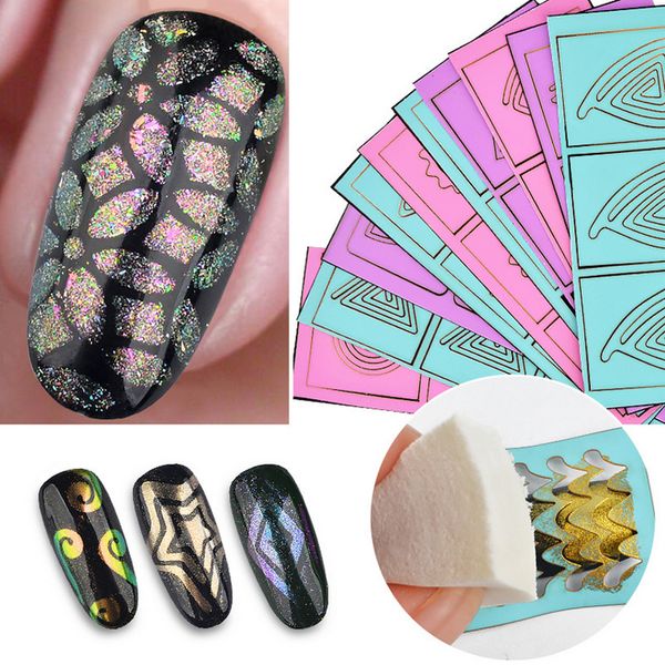 10pcs/set holographic color 3d nail mixed style sticker hollow stripe round nail art adhesive transfer sticker random patterns, Black
10pcs/set holographic color 3d nail mixed style sticker hollow stripe round nail art adhesive transfer sticker random patterns, Black