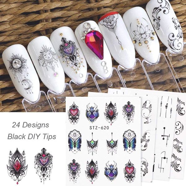 sunamcome 24sheets black nail stickers water transfer decals nail art feather water slide decals diy decorations
sunamcome 24sheets black nail stickers water transfer decals nail art feather water slide decals diy decorations