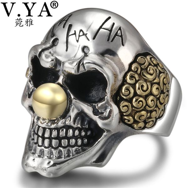V. YA панк Серебряный клоун череп кольца стерлингового серебра 925 мужской кольцо ре
V. YA панк Серебряный клоун череп кольца стерлингового серебра 925 мужской кольцо ре