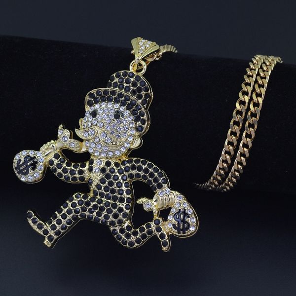 mens hip hop necklace jewelry 76cm gold cuban chain running doll cartoon iced out pendant necklace, Silver
mens hip hop necklace jewelry 76cm gold cuban chain running doll cartoon iced out pendant necklace, Silver