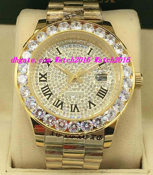 new style luxury watches 2 style 18k yellow gold diamond dial 41mm bigger diamond bezel automatic fashion men's watch wristwatch
new style luxury watches 2 style 18k yellow gold diamond dial 41mm bigger diamond bezel automatic fashion men's watch wristwatch