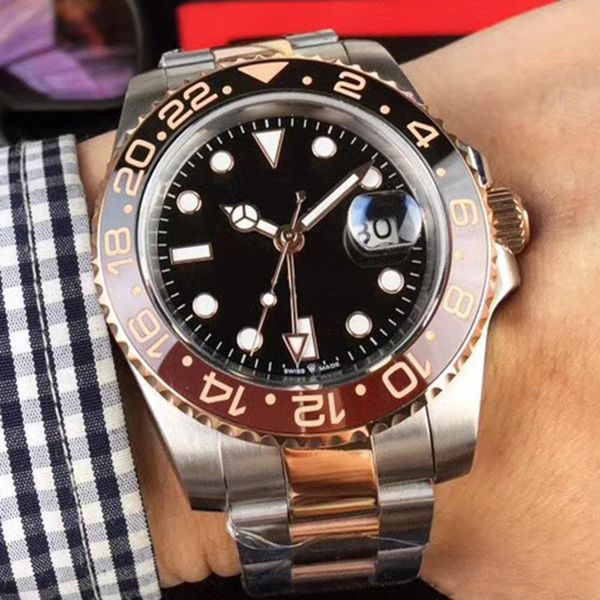 2018~2019 newly listed v3 version batman gmt2 deluxe watch 40mm ceramic rotating bezel rose gold magnifier automatic movement original clasp, Slivery;brown
2018~2019 newly listed v3 version batman gmt2 deluxe watch 40mm ceramic rotating bezel rose gold magnifier automatic movement original clasp, Slivery;brown