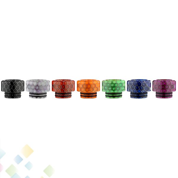 

810 Drip Tip Snakeskin Honeycomb Epoxy Resin Grid Cobra Snake skin Mouthpiece for TFV8 TFV12 Prince Atomizers DHL Free