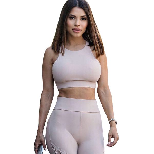 fitness yoga set two pieces crop and leggings tanksuit low purple solid hollow out ribbons elastic waist sports leggings, Gray
fitness yoga set two pieces crop and leggings tanksuit low purple solid hollow out ribbons elastic waist sports leggings, Gray
