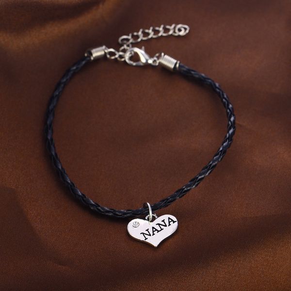 12pc/lot crystal love heart nana charms bracelet grandmother grandma bracelets gifts rope chain bangles for women girl jewelry, Golden;silver
12pc/lot crystal love heart nana charms bracelet grandmother grandma bracelets gifts rope chain bangles for women girl jewelry, Golden;silver