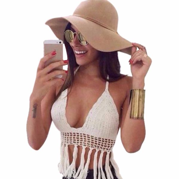 new women lace bikini vest bralet bra crochet tassel crop hollow out bustier cami tank, White
new women lace bikini vest bralet bra crochet tassel crop hollow out bustier cami tank, White