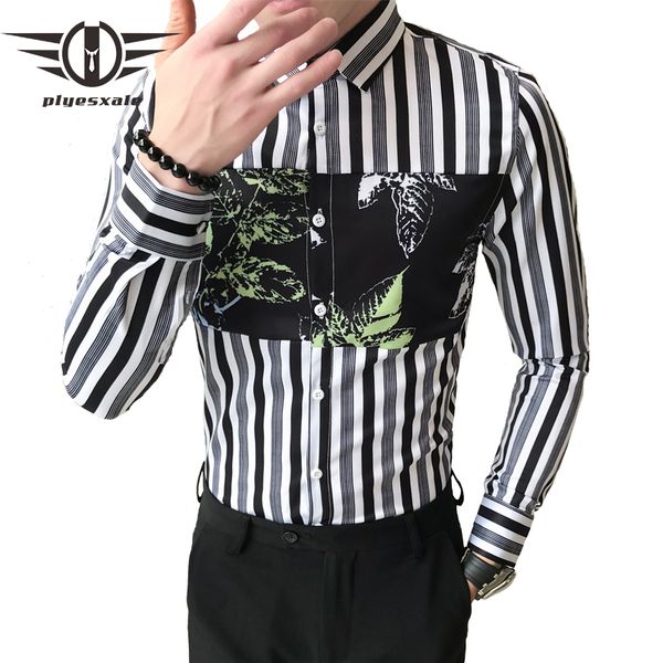 plyesxale black and white striped shirt men leaves pattern patchwork shirts for men slim fit mens long sleeve casual shirts s2, White;black
plyesxale black and white striped shirt men leaves pattern patchwork shirts for men slim fit mens long sleeve casual shirts s2, White;black