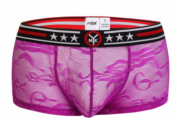 #102 wholesale men's underwear lingerie lace mesh transparent gauze boxers underpants panties cuecas, Black;white
#102 wholesale men's underwear lingerie lace mesh transparent gauze boxers underpants panties cuecas, Black;white