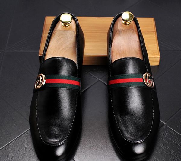 Мужская обувь роскошный дизайнер кожа повседневная вождения оксфорды квартиры о