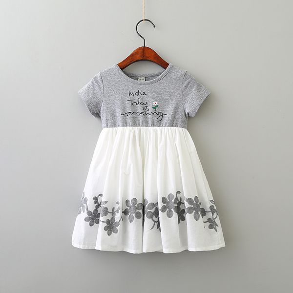 NEW arrival Girl Clothes girl Dresses Kids Boutique Clothes O-neck Letter Flower Embroidery Design Print Girls Short Sleeve Dresses 2 color
NEW arrival Girl Clothes girl Dresses Kids Boutique Clothes O-neck Letter Flower Embroidery Design Print Girls Short Sleeve Dresses 2 color
