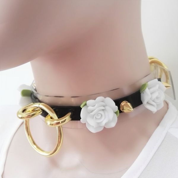 new fashion harajuku leather punk choker necklace flower gold-color o-round rivets collar handmade goth torque rock, Silver
new fashion harajuku leather punk choker necklace flower gold-color o-round rivets collar handmade goth torque rock, Silver