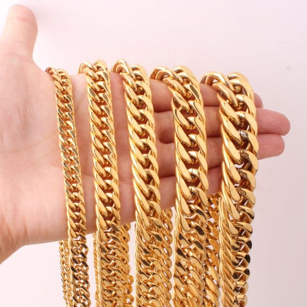 fashion men's women's golden cuban curb chain necklaces or bracelet 6/8/10/12/14/16/18/21mm 316l stainless steel jewelry, Silver
fashion men's women's golden cuban curb chain necklaces or bracelet 6/8/10/12/14/16/18/21mm 316l stainless steel jewelry, Silver