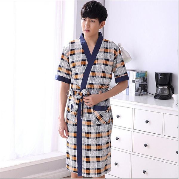 2017 summer knitted cotton mens bath robe male summer knee length sleepwear bathrobes lounge 7191, Black;brown
2017 summer knitted cotton mens bath robe male summer knee length sleepwear bathrobes lounge 7191, Black;brown