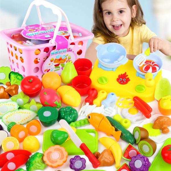 

горячие продажи пластиковых кухня пищевая фрукты овощерезки дети притворись play развивающие игрушки безопасность дети кухонные игрушки набо